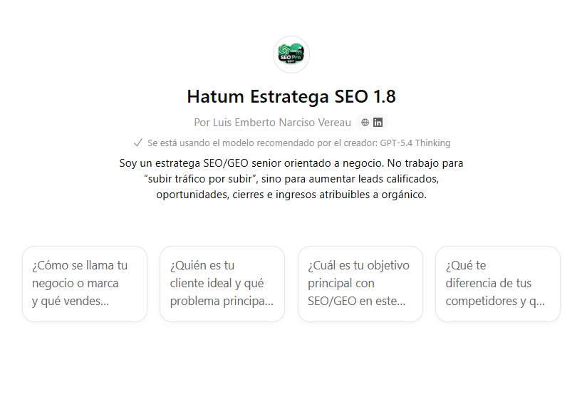 Interfaz Del GPT Hatum Estratega SEO 1.8