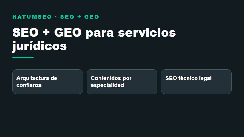 Resumen visual de servicios SEO y GEO del sector