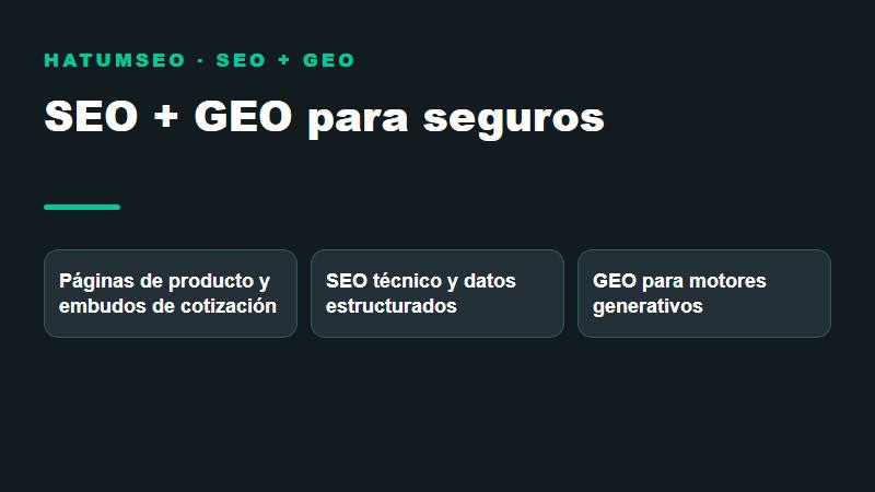 Resumen visual de servicios SEO y GEO del sector